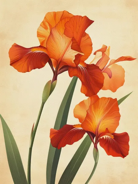 Vibrant Orange Irises by Bilge Paksoylu