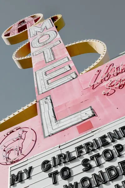 Pink Retro Motel Sign by Pictufy Studio III