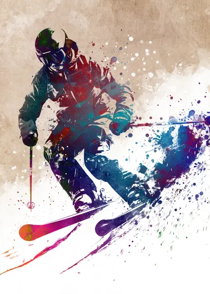 Dynamic Skier Art by Justyna Jaszke
