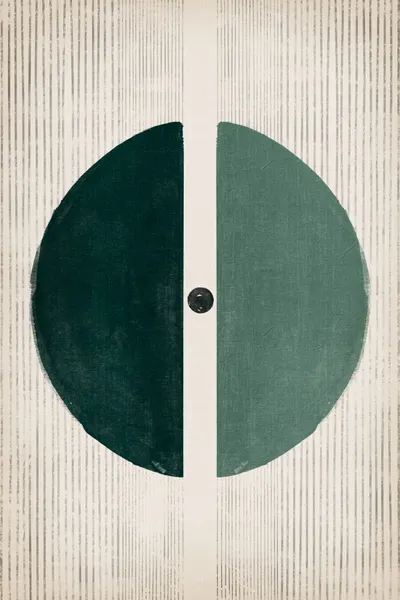 Minimalist Split Green Circle by Ema Paraschiv