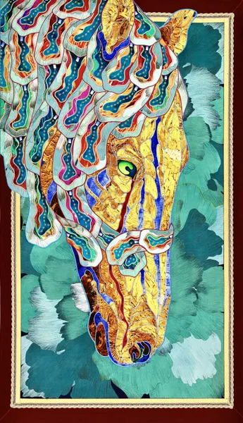 Golden Mosaic Horse by Kostyantin Malginov