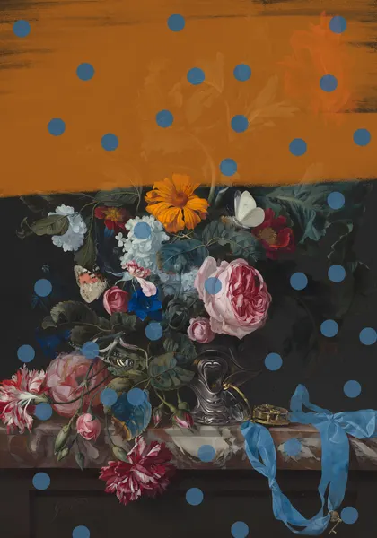 Vibrant Polka Dot Flowers by The Art Concept