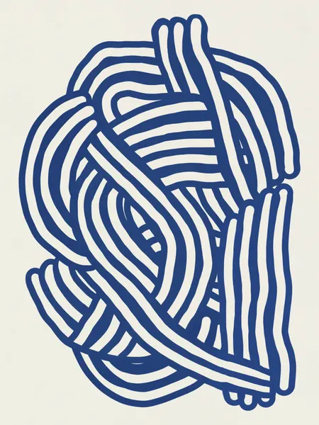 Wavy Blue Abstract by Little Dean