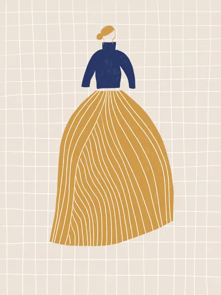 Blue Sweater Yellow Skirt by Menina Lisboa