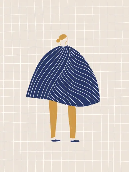 Minimalist Blue Striped Figure by Menina Lisboa