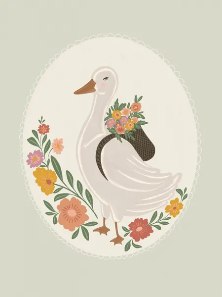 Whimsical Floral Goose by Nikita Jariwala