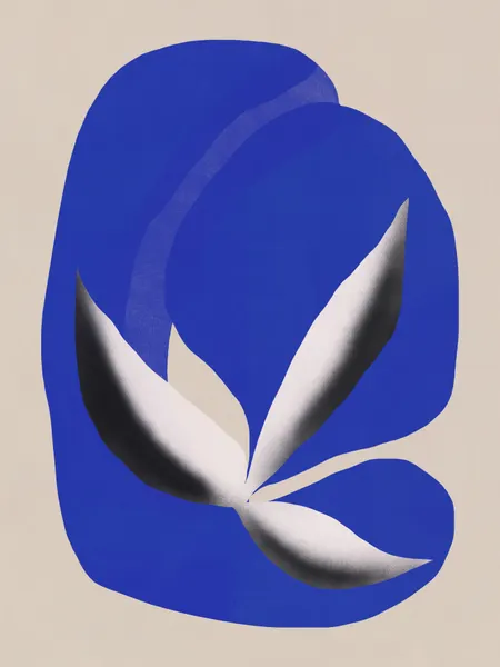 Abstract Blue Botanical Form by Little Dean