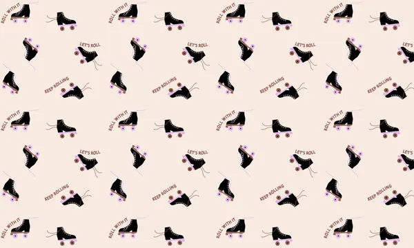Retro Roller Skates Pattern by Maren Gross