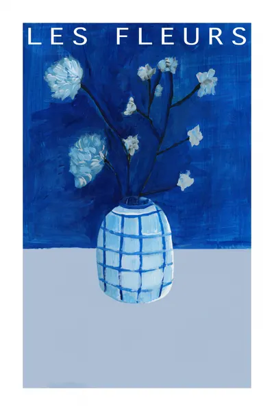 French Blue Floral Vase by cartissi