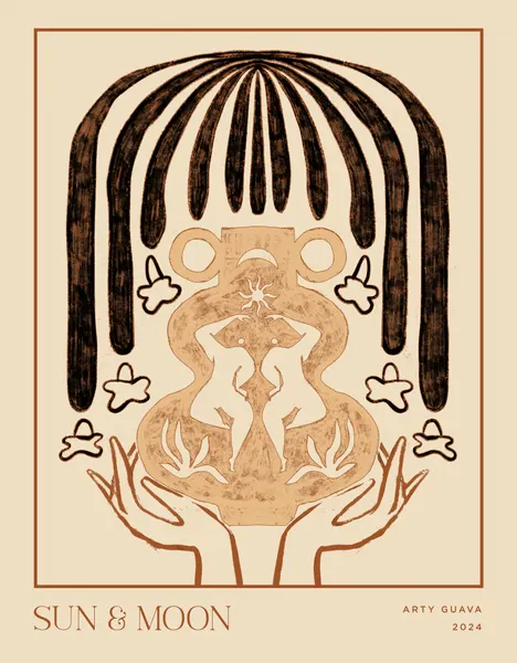 Vessel Collection : Sun & Moon (LineArt) by Arty Guava