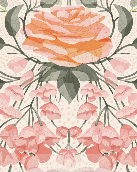 Cascading Pink Roses by Katie O'Shea