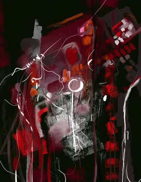 Crimson Abstract Expression by Josie George