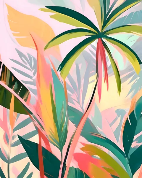 Vibrant Tropical Leaves by Uma Gokhale