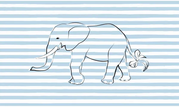 Baby Elephant Blue Stripes by Martina