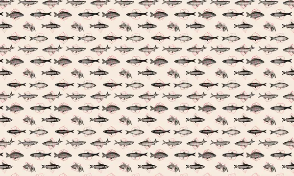 Watercolor Fish Pattern by Florent Bodart