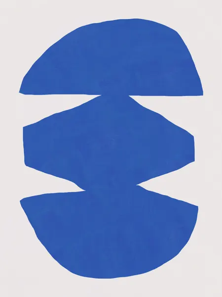 Blue Abstract Forms by Little Dean