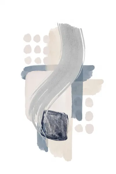 Serene Blue Abstract by Sally Ann Moss