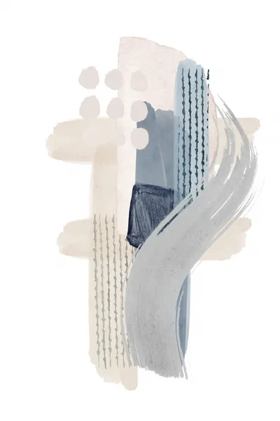 Serene Blue Beige Abstract by Sally Ann Moss