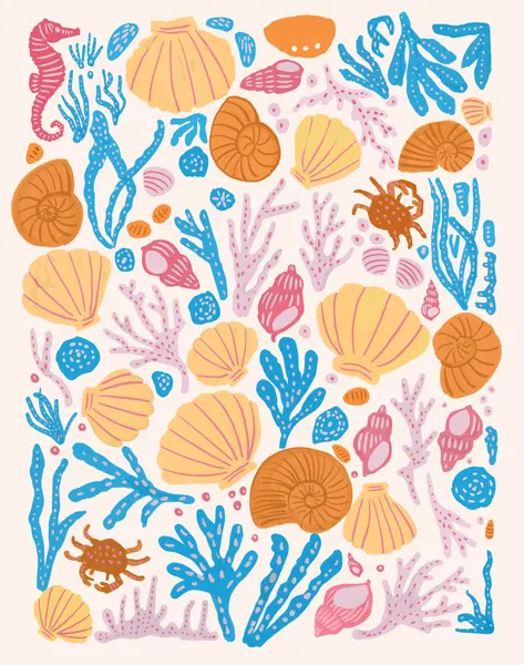 Sea Critters Color On White by Katie O'Shea