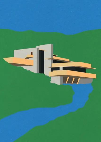 Frank Loyd Wright Falling Water by Rosi Feist
