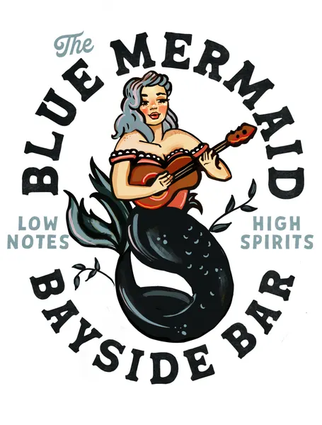 Blue Mermaid Bayside Bar. Dive Bar Music Pinup by The Whiskey Ginger