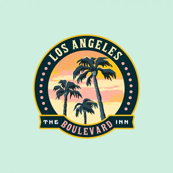 Los Angeles California Boulevard Inn Travel Art by The Whiskey Ginger
