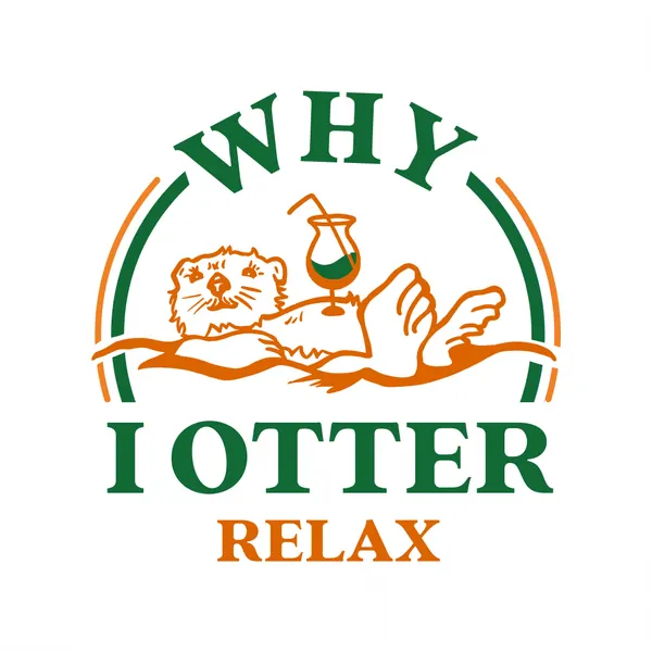 Otter Drinking A Cocktail Art: Why I Otter Relax by The Whiskey Ginger