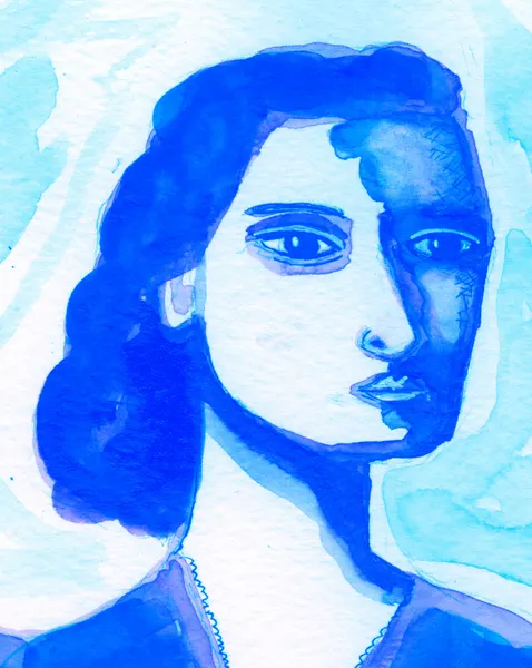 Serene Blue Woman by Sharyn Bursic