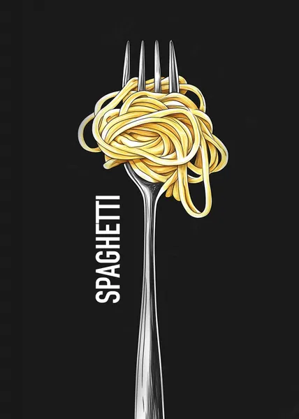 Golden Spaghetti Fork by Andreas Magnusson