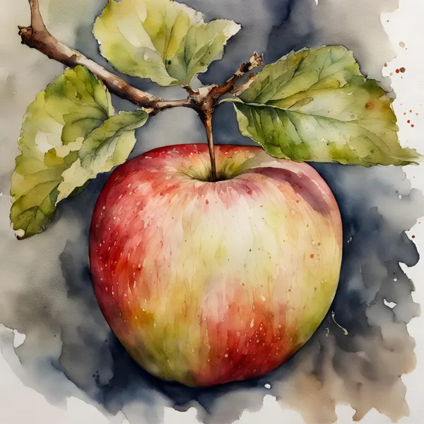 Vibrant Watercolor Apple by Ohkimiko