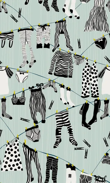 Whimsical Laundry Day by Annick