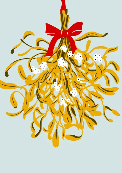 Festive Golden Mistletoe by Annick