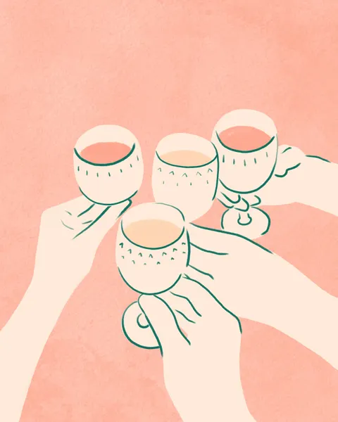Friends Raising Glasses by Kintsugi99