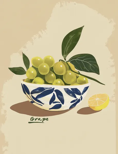 Bowl of Grapes by Emel Tunaboylu