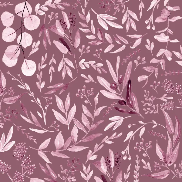 Eucalyptus Leaves Pattern Purple by Anis Illustration