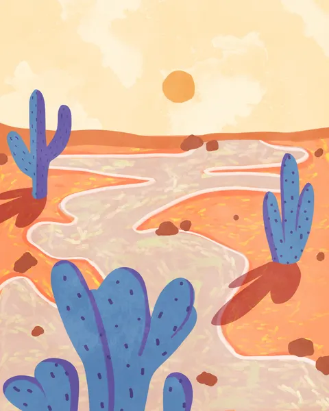 Desert Sunset Path by Kintsugi99