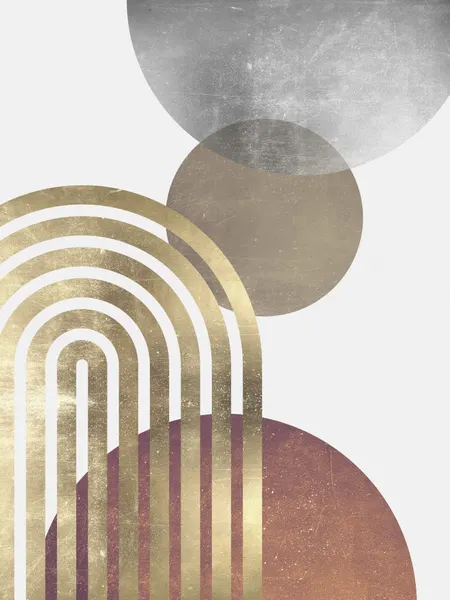Golden Arcs Metallic Circles by Vitor Costa