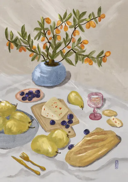 Rustic Pears Still Life by Dirkie Nell