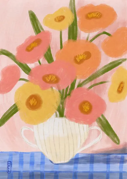 Cheerful Table Flowers by Dirkie Nell