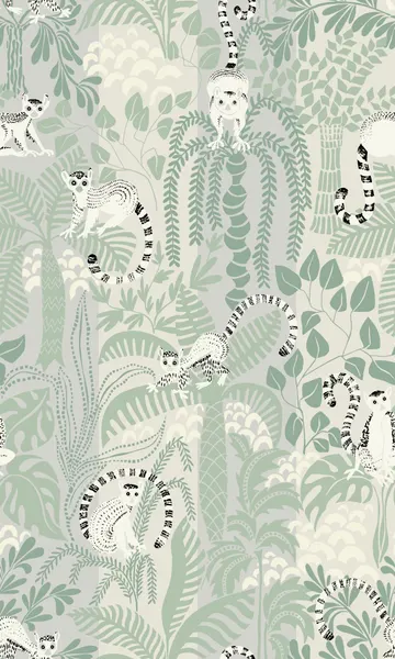 Whimsical Jungle Lemurs by Annick