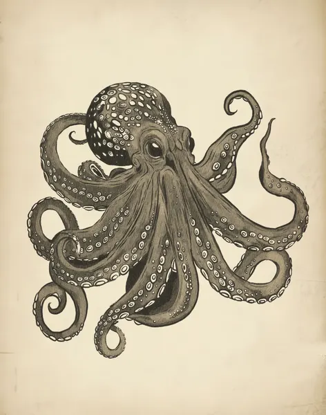 Elegant Vintage Octopus by Josie George