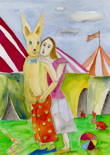 Whimsical Circus Embrace by Sharyn Bursic