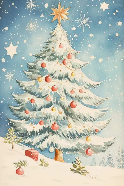 Magical Christmas Tree by Melloi Art Prints