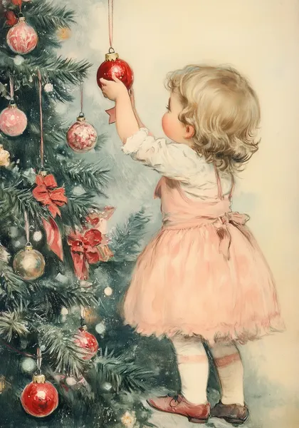 Young Girl At Christmas Eve by Pictufy Studio