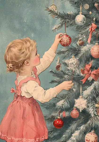 Nostalgic Christmas Tree Decorating by Pictufy Studio IV