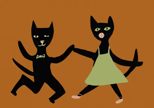 Dancing Black Cats by Sharyn Bursic