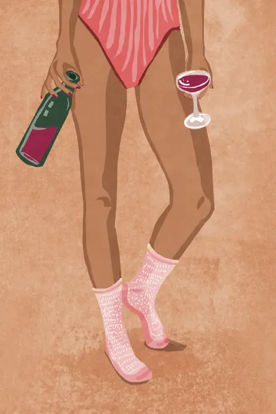 Wine and socks by Raissa Oltmanns