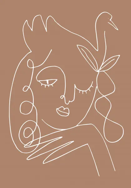 Serene Woman Bird by Pictufy Studio