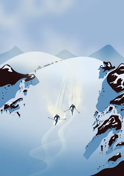 Fast Mountain Skiers by Nicholas