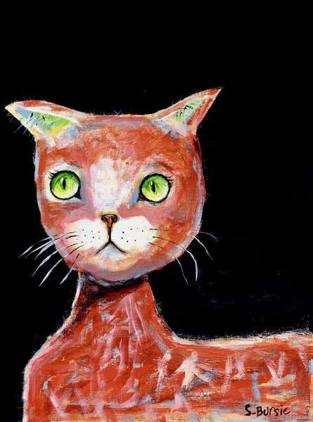 Green-Eyed Orange Cat by Sharyn Bursic